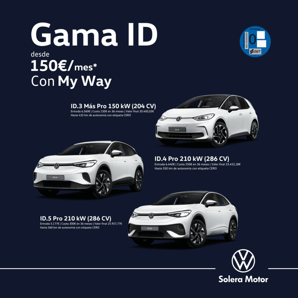 Descubre la Gama ID. de Volkswagen: ID.3, ID.4 e ID.5.