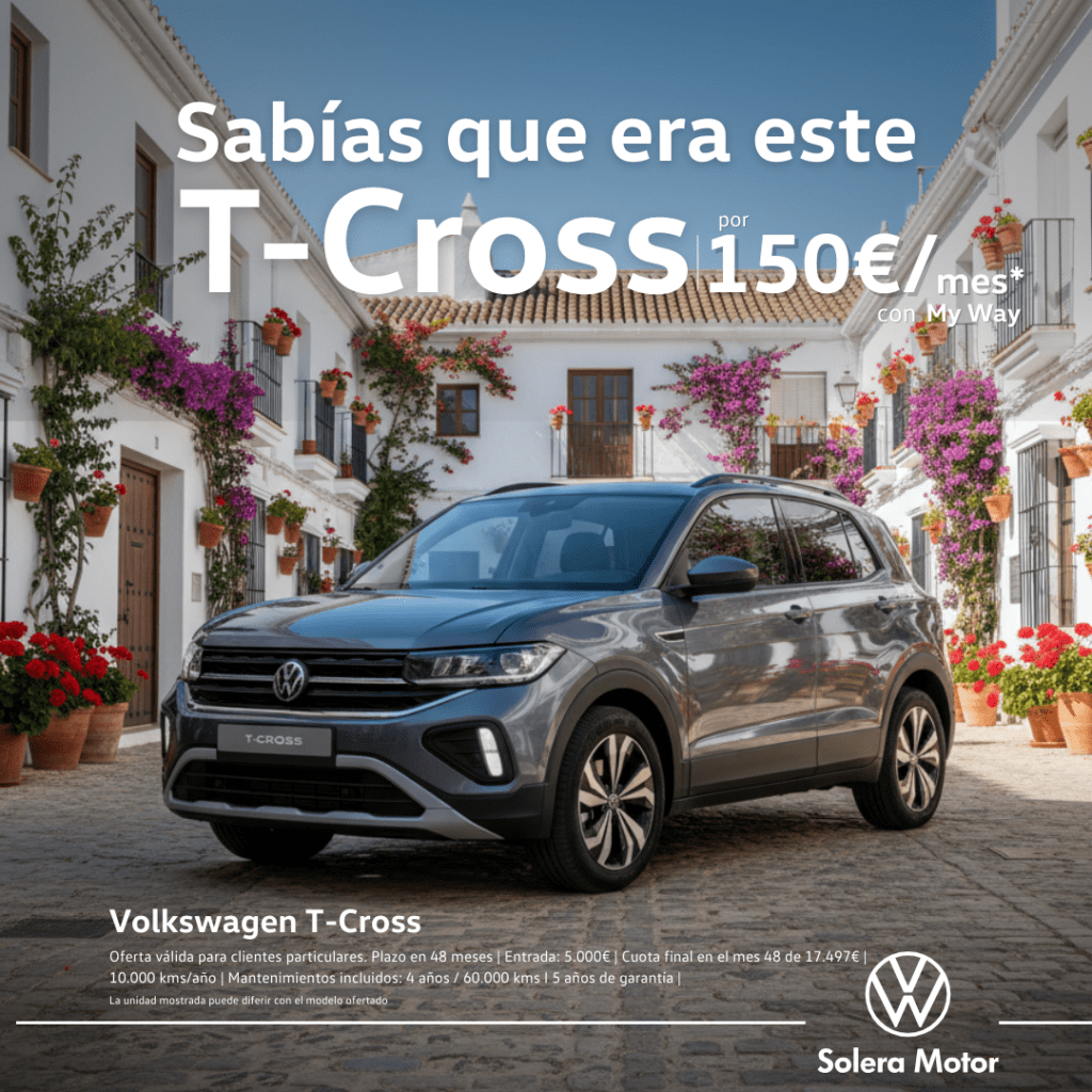 ¡Ahora Volkswagen T-Cross por 150€/mes!