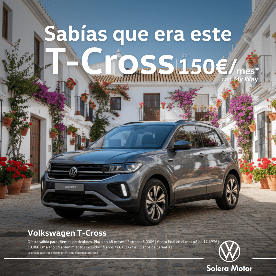 ¡Ahora Volkswagen T-Cross por 150€/mes!
